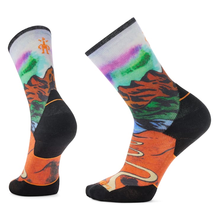 Trail Run Targeted Cushion Singletrack Print Crew Socks SW002267