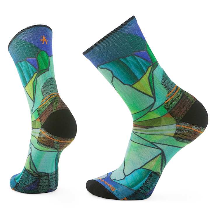 Hike Targeted Cushion Mirror Mountain Print Crew Socks SW002685