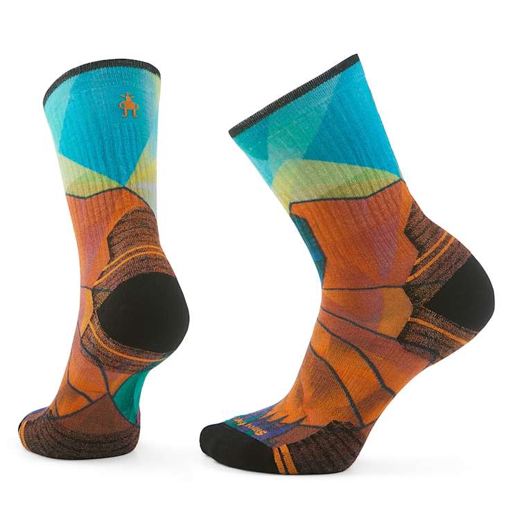 Women's Hike Targeted Cushion Mountain Prism Print Crew Socks SW002688