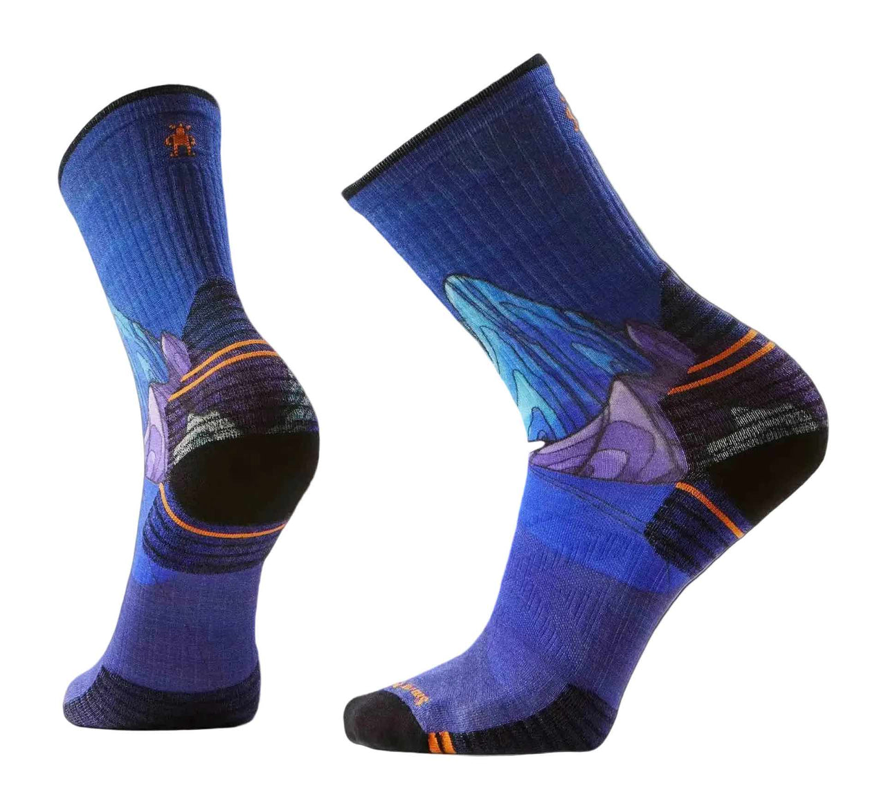 Men's Hike Targeted Cushion Mountain Myth Print Crew Socks SW003033