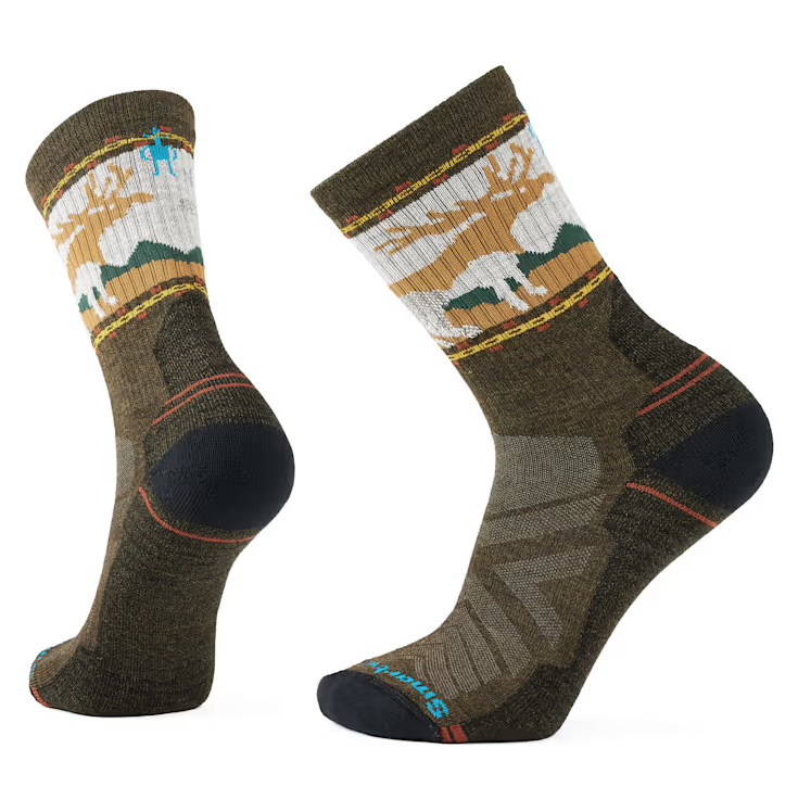 Hike Light Cushion Mountain Moose Crew Socks SW002686